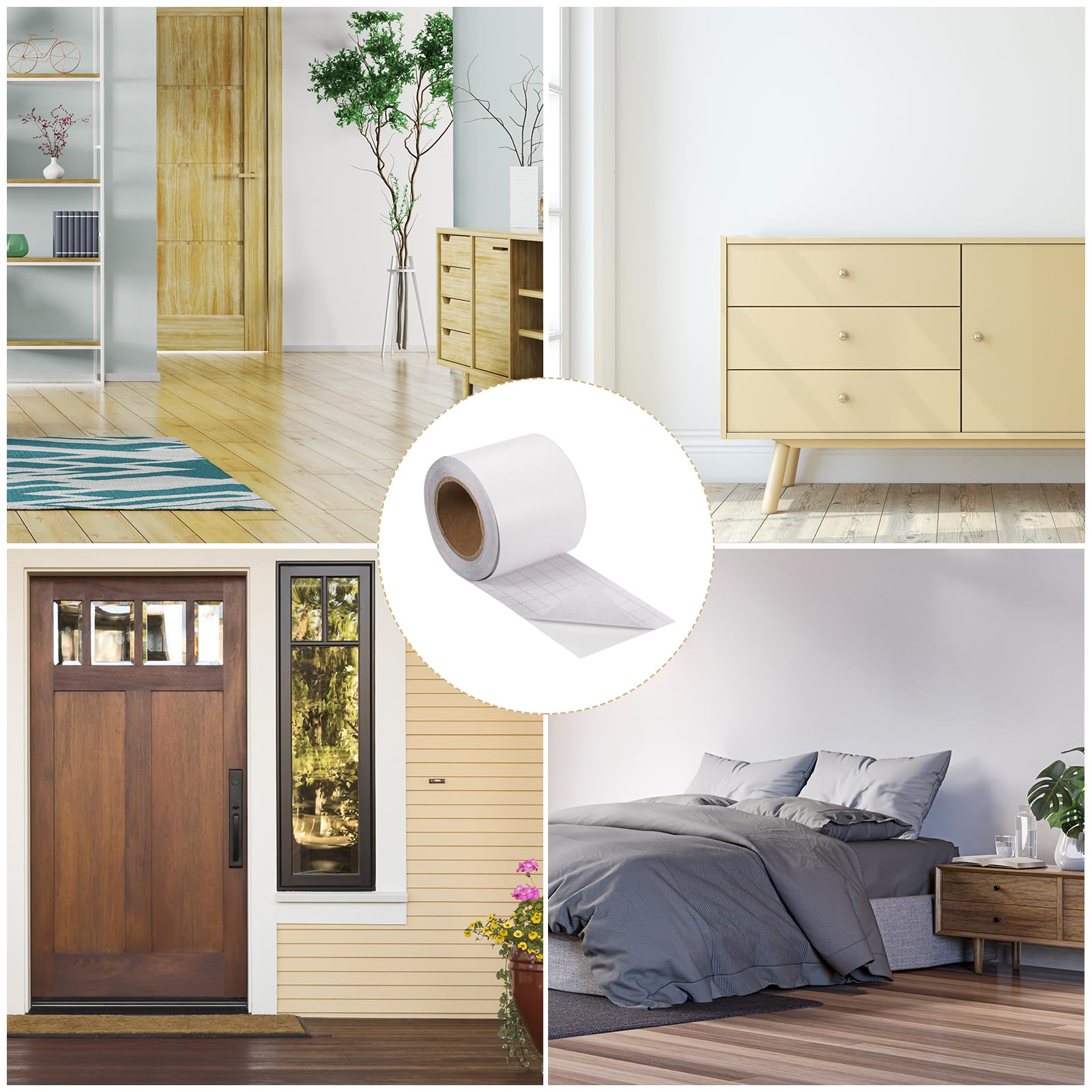 Sourcingmap Home & Garden ruban adhésif grain bois blanc 5cm x 10m PVC