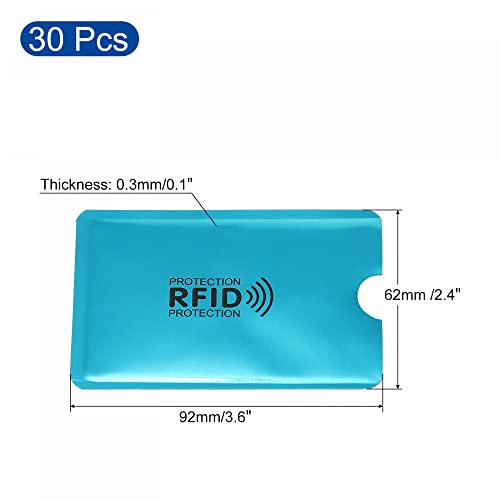 sourcing map Étui carte RFID bleu clair lot de 30