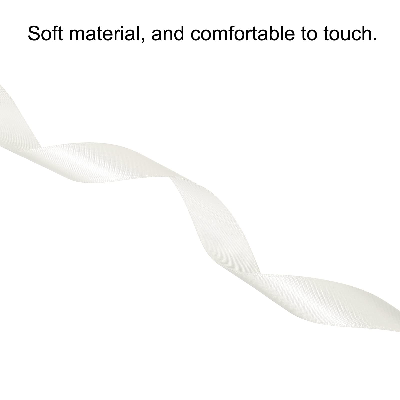 Sourcingmap Ruban Satin 20mm x 91,4m Blanc Brut Polyester