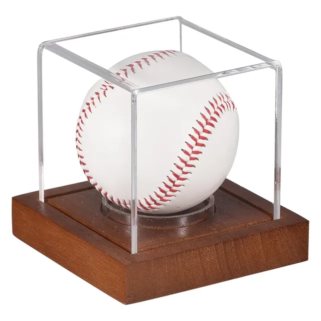 Sourcingmap Vitrine balle baseball acrylique socle bois 8 cm