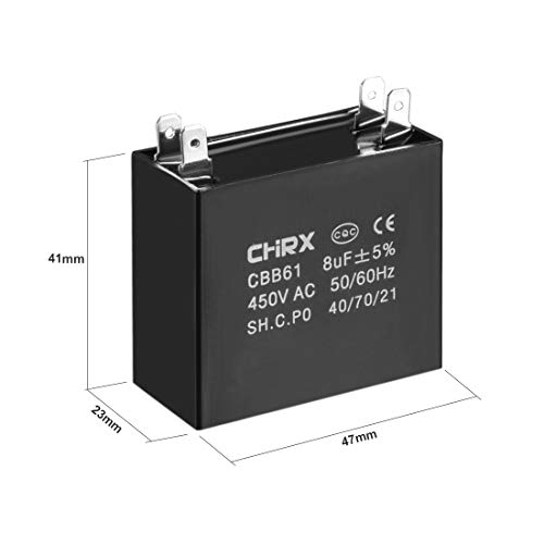 Sourcing Map Condensateur CBB61 8uF 450V lot 3 ventilateur