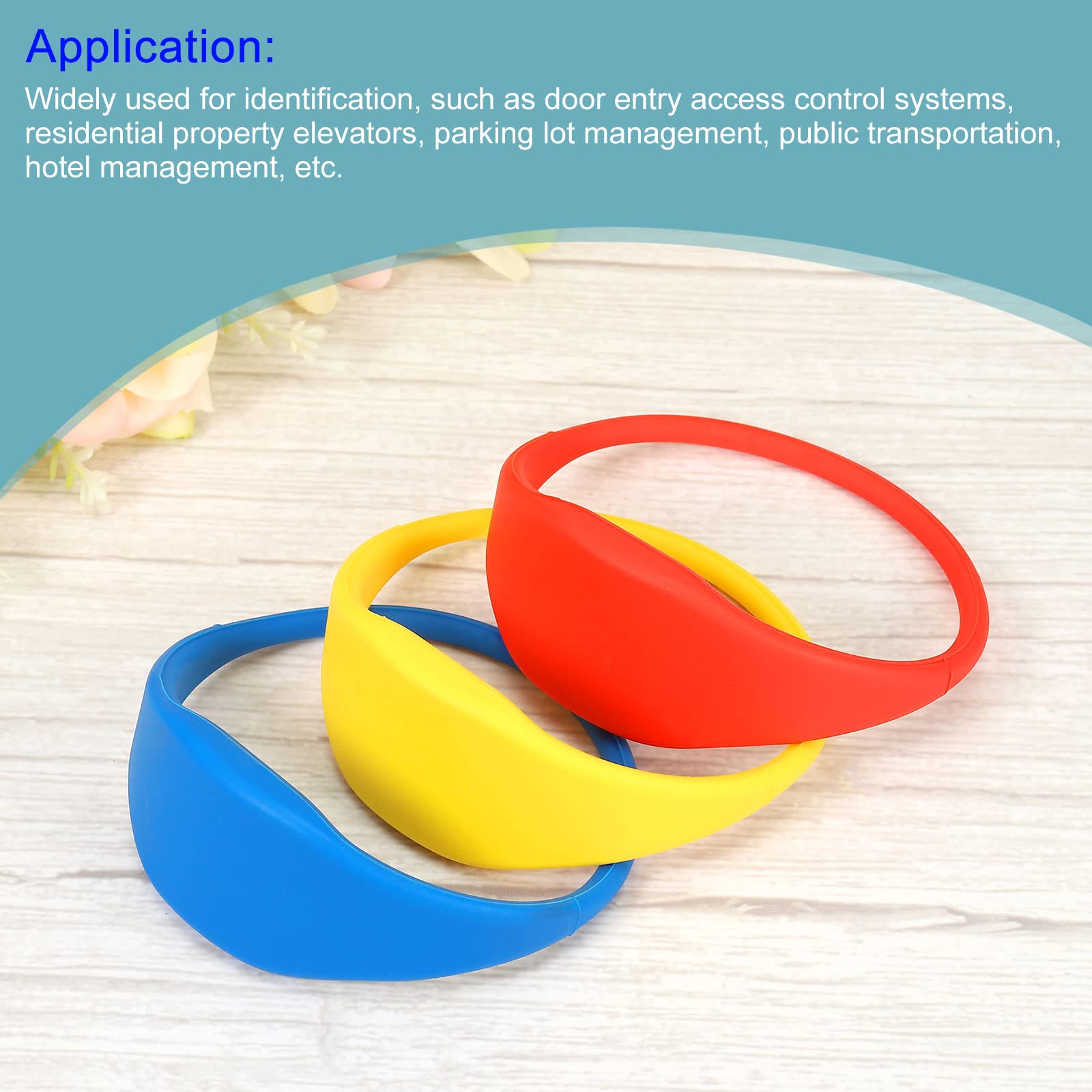 sourcing map bracelet RFID TK4100 125 kHz silicone bleu x5