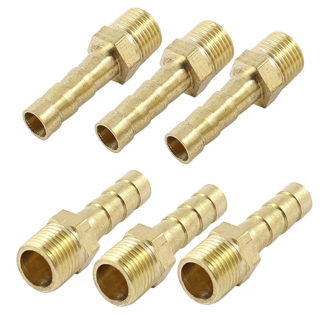 sourcingmap Industriel raccord laiton 6mm 1/8 mâle 6 pièces