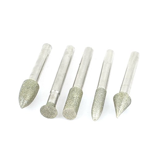 Sourcingmap Industrial pointe diamant 60 mm tige 6 mm lot 5