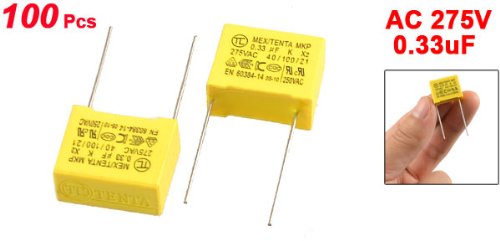 Sourcingmap Condensateur Film 0.33uF 275V X2 Polypropylène 100pcs