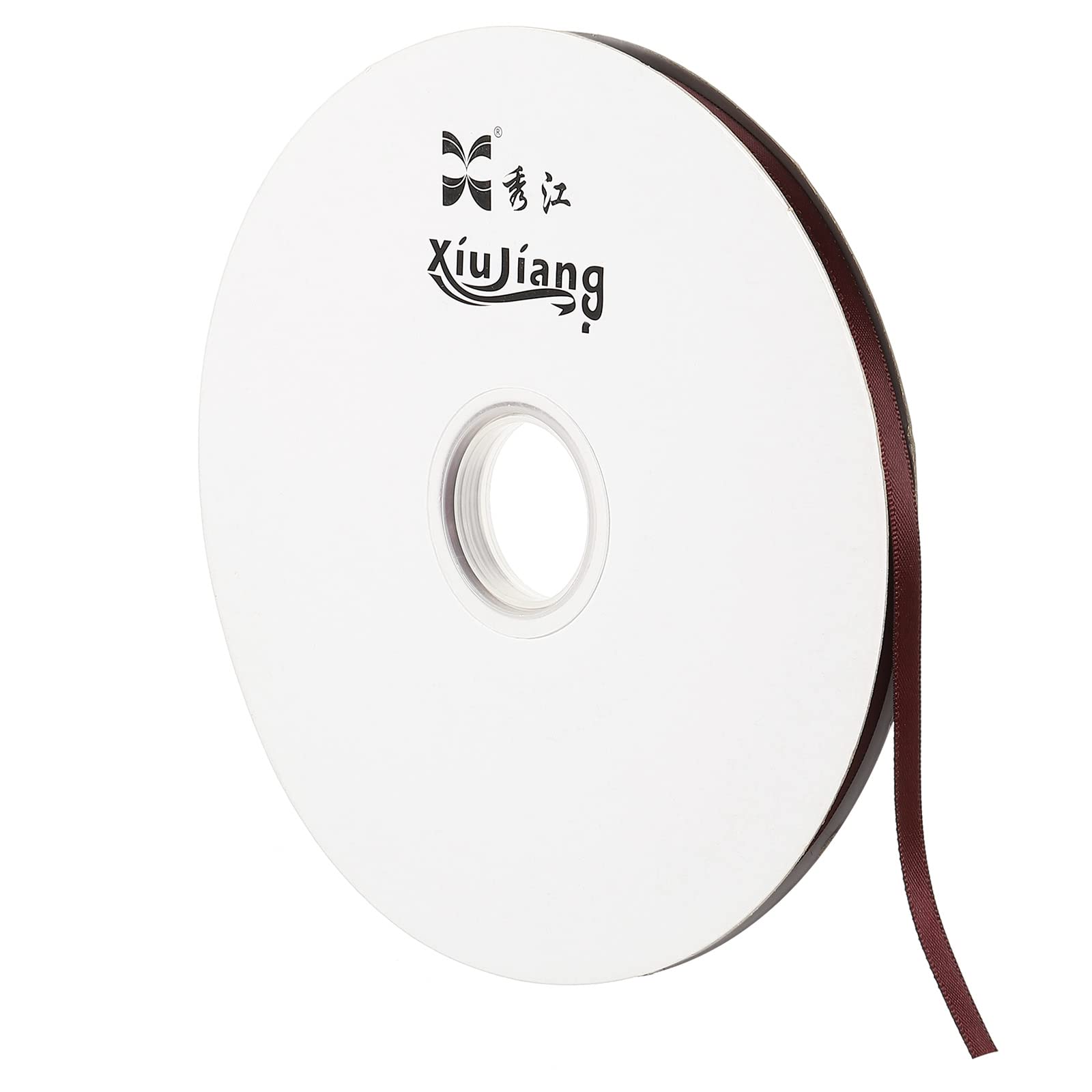 Sourcing Map Ruban Satin Rouge Violet 7 mm x 91,4 m Rouleau