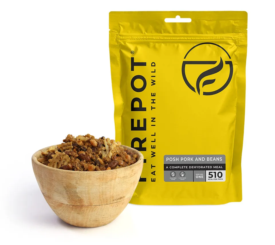 Firepot Posh Pork and Beans petit-déjeuner lyophilisé 135g porc