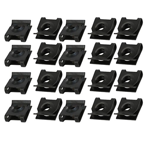 sourcing map Automotive clips écrou U M5 20 pièces noir