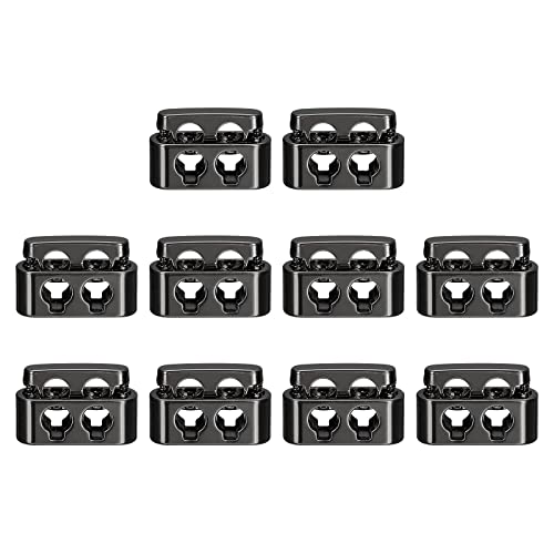 Sourcingmap Arrêt Cordon Métal Noir 19,6x12,5mm Lot 10