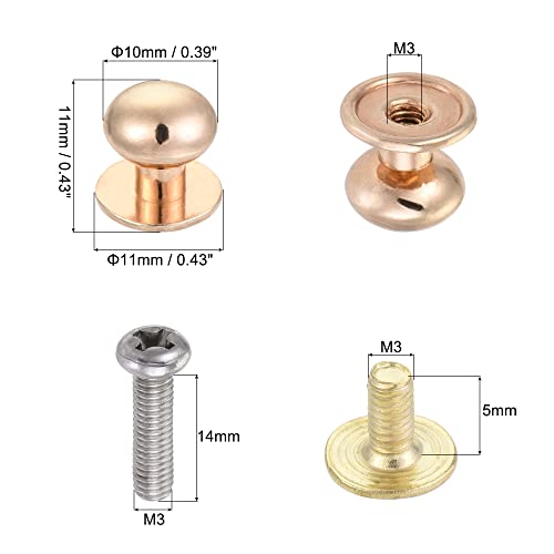 Sourcingmap 10mm bouton meuble rond or clair 20 pcs zinc