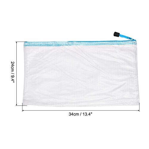 sourcing map A4 pochette zip bleu ciel lot de 12