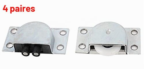 Sourcing Map Roulettes porte coulissante 23 mm 4 paires