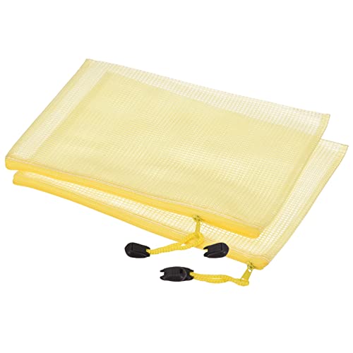 sourcing map Pochette A3 zippée jaune lot de 6 PVC