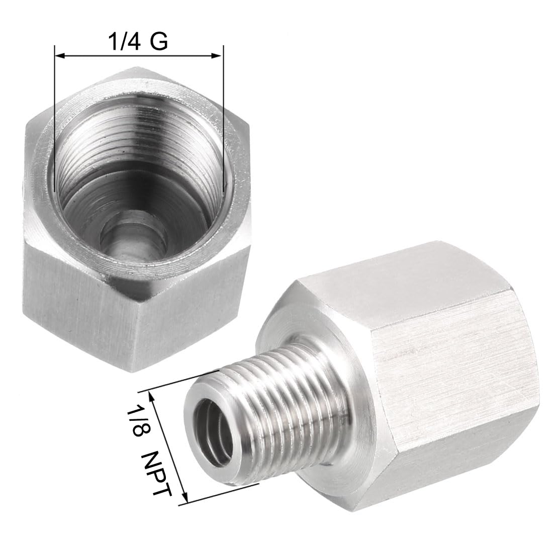Sourcing Map Industrial Adaptateur Inox 1/8 NPT Mâle 1/4 G Femelle
