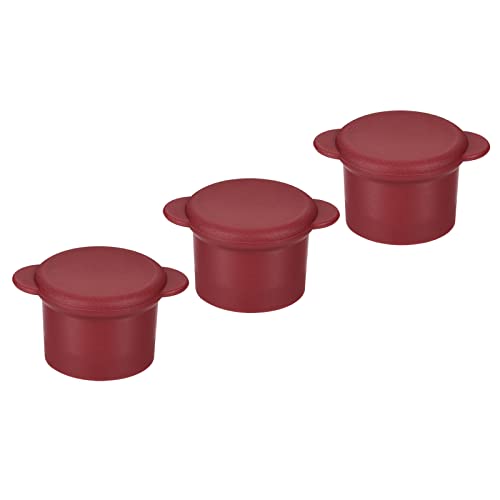 SOURCINGMAP Home & Garden bouchon bouteille silicone rouge 27mm lot 3