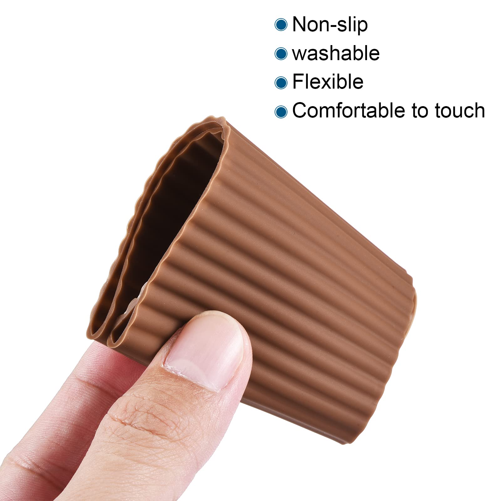 Sourcingmap Home & Garden manchon tasse silicone marron 60 mm lot 2