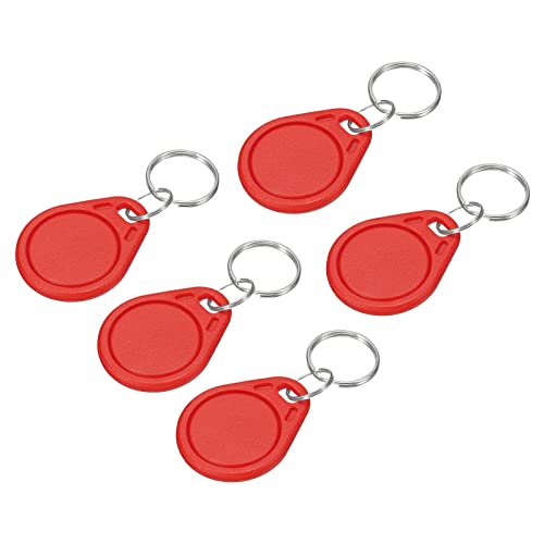 sourcing map Porte-clés RFID UID 13,56 MHz rouge lot de 5