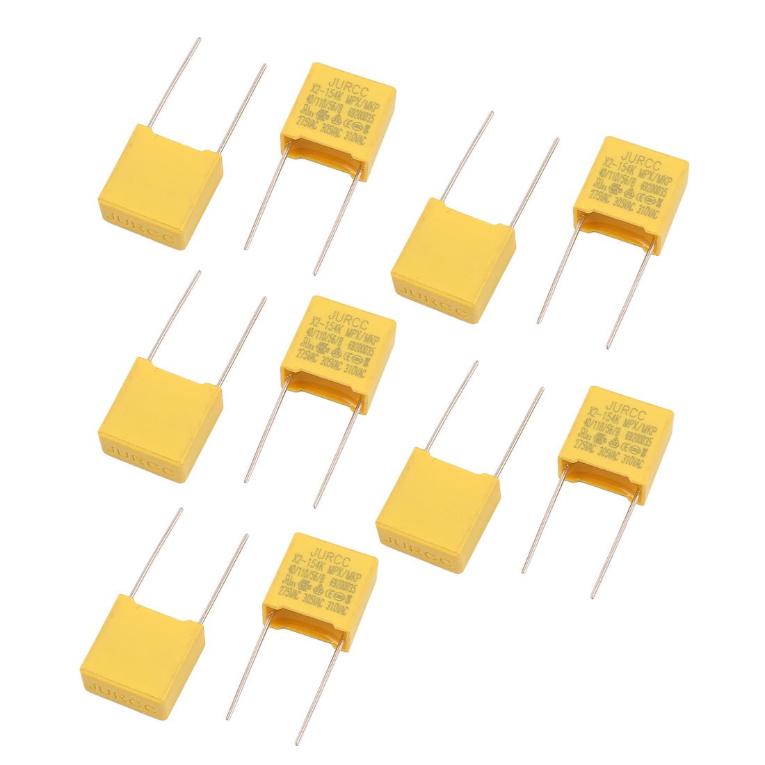 Sourcing Map condensateur film polyester 310VAC 0.15uF jaune 10pcs