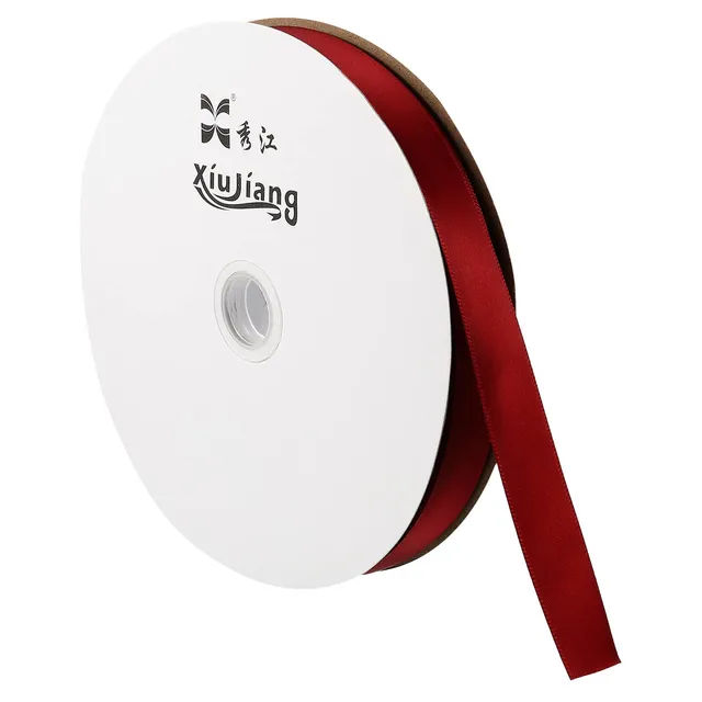 sourcing map ruban satin vin rouge 20mm 91,4m double face