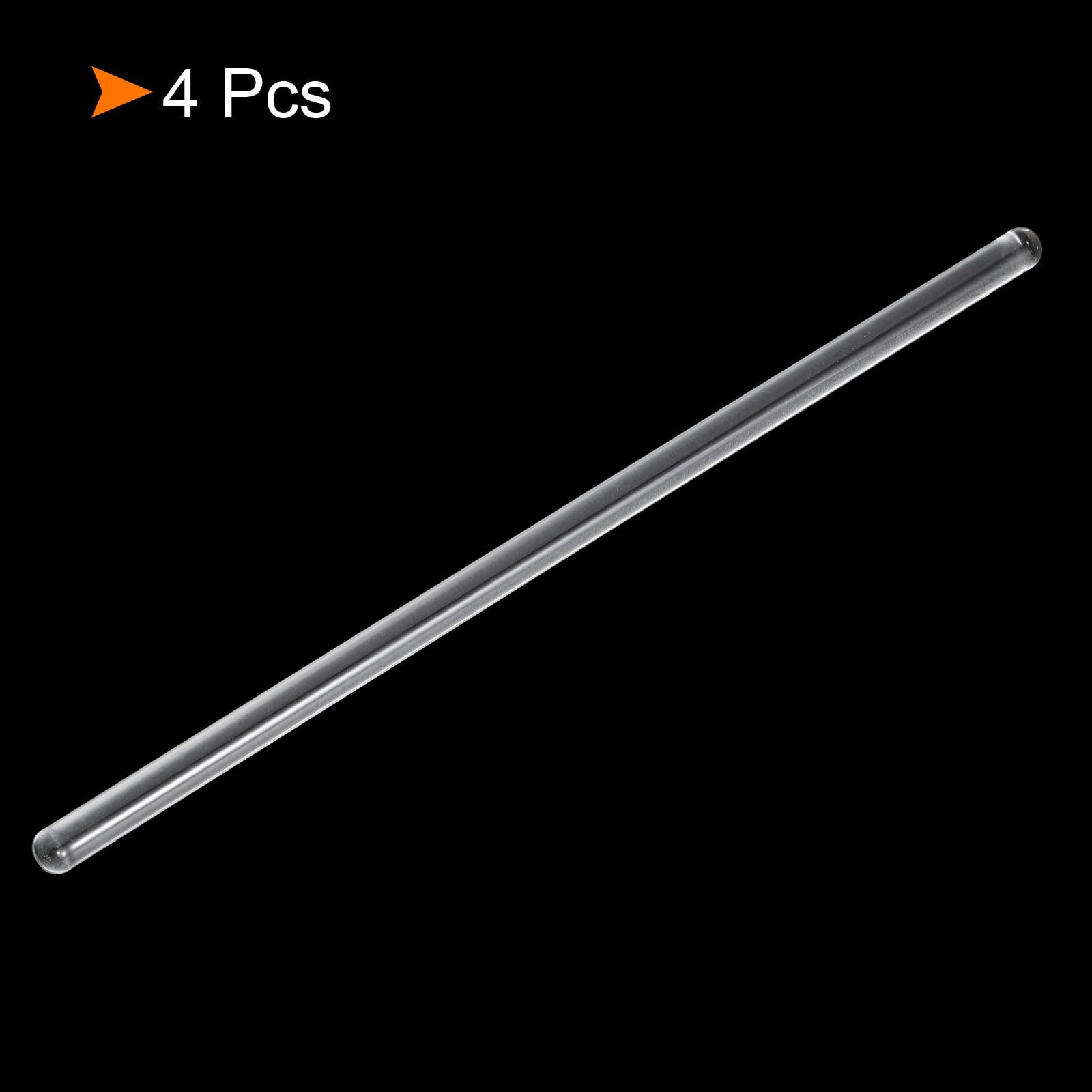 Sourcing Map Lot 4 baguettes verre borosilicate 200mm