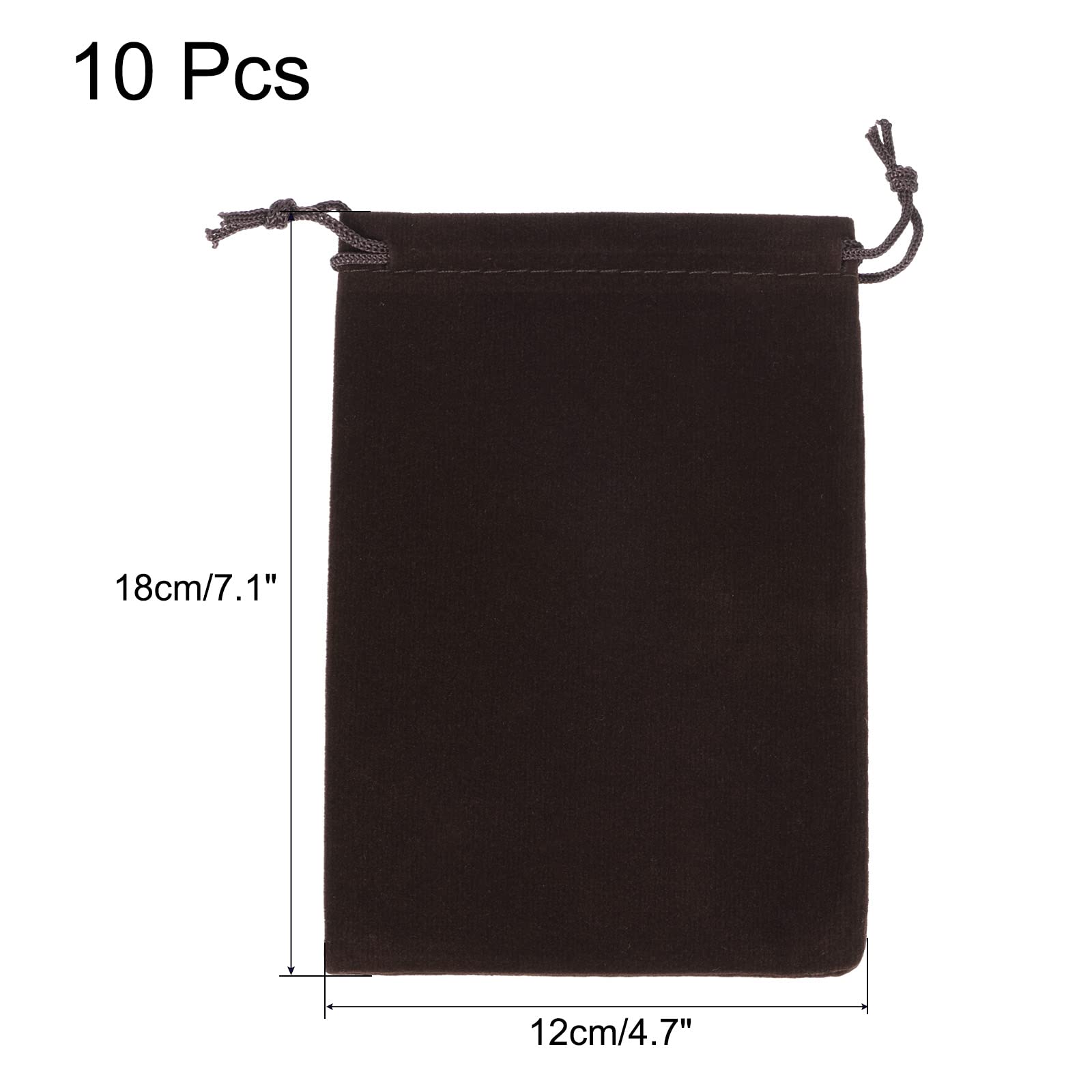sourcing map Pochette Microfibre Marron 18x12cm Lot 10