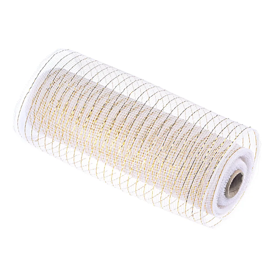 sourcing map Home & Garden maille 10 pouces x 10 yards blanc or 1 rouleau