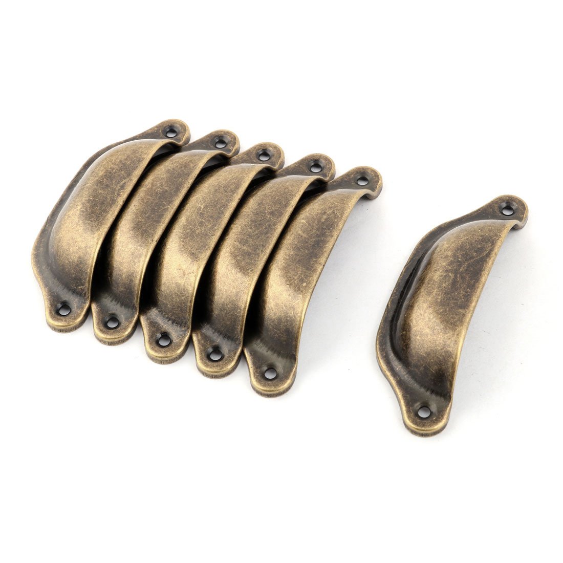 sourcingmap Home Poignée coquille vintage bronze 97mm lot de 6