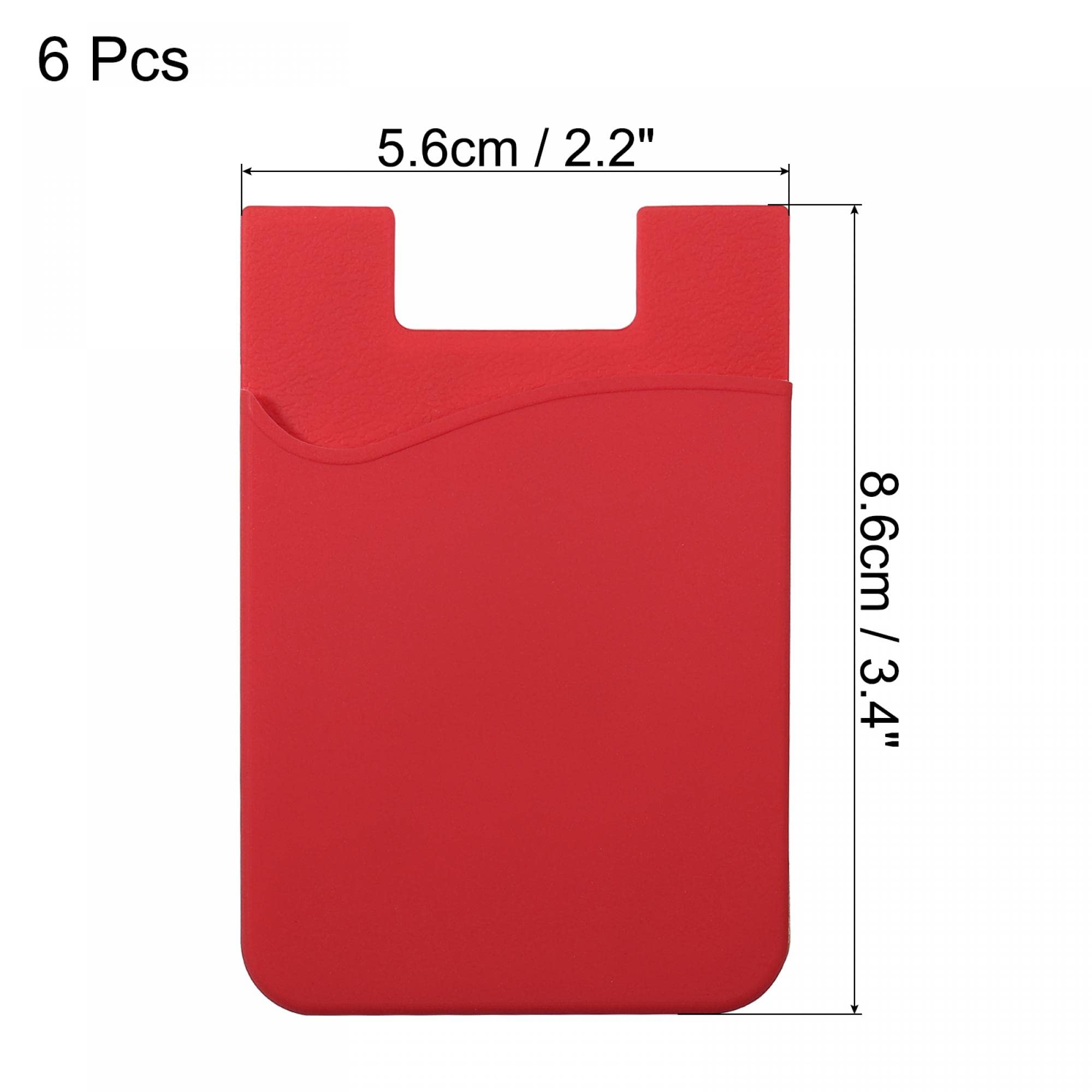 Sourcing Map Electronics porte-carte téléphone rouge lot 6 silicone