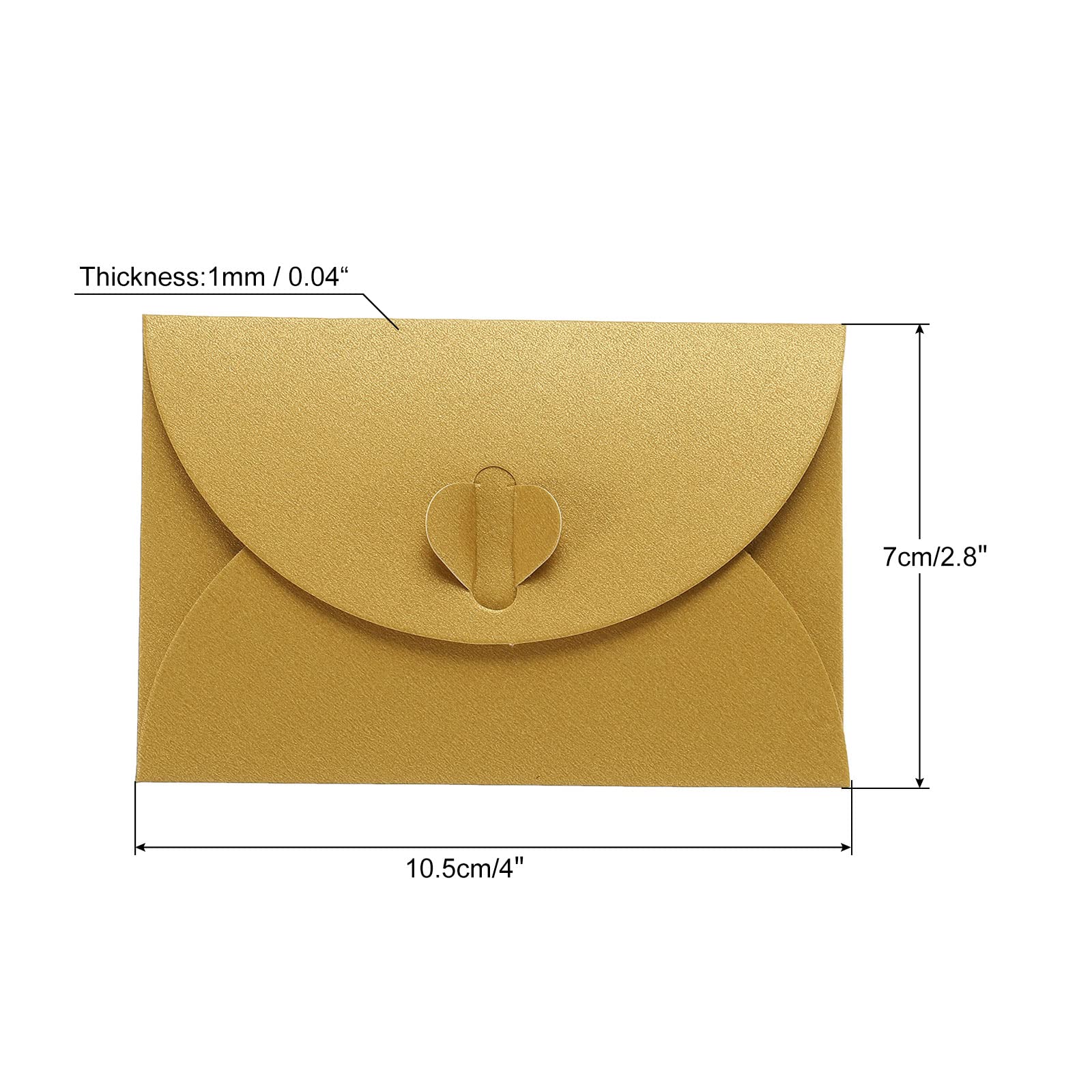 sourcing map Mini Enveloppes cœur doré 24 pcs 7x10,5cm