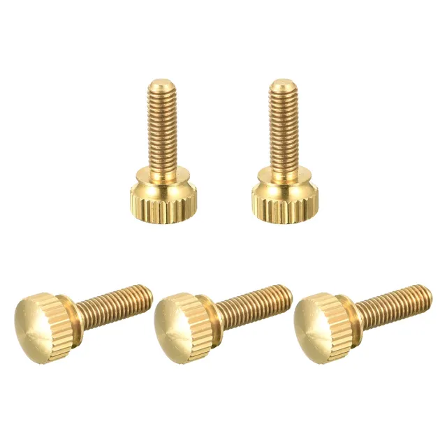 Sourcingmap Vis moletées laiton M5x16 mm tête ronde lot 5