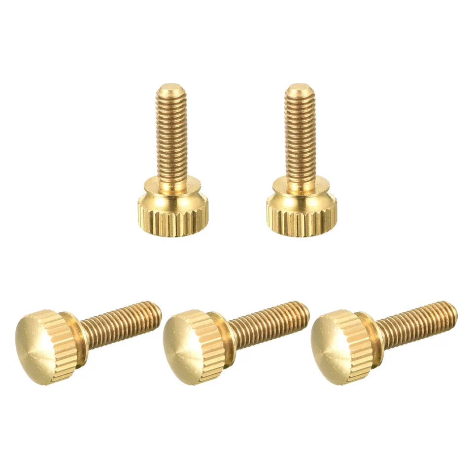 Sourcingmap Vis moletées laiton M5x16 mm tête ronde lot 5