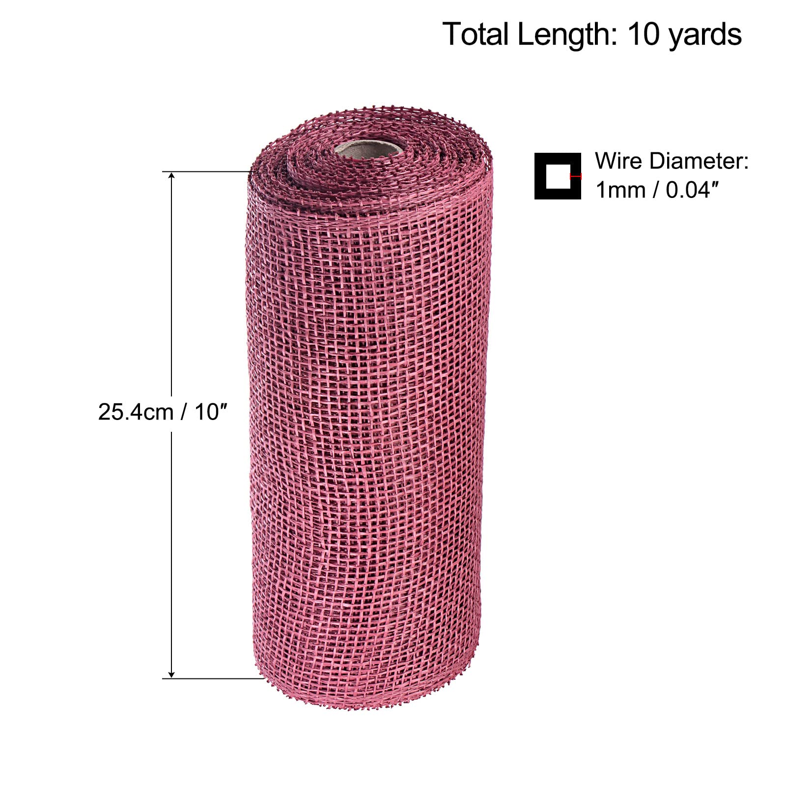 sourcingmap Home & Garden ruban maille jute bordeaux 1 rouleau extérieur