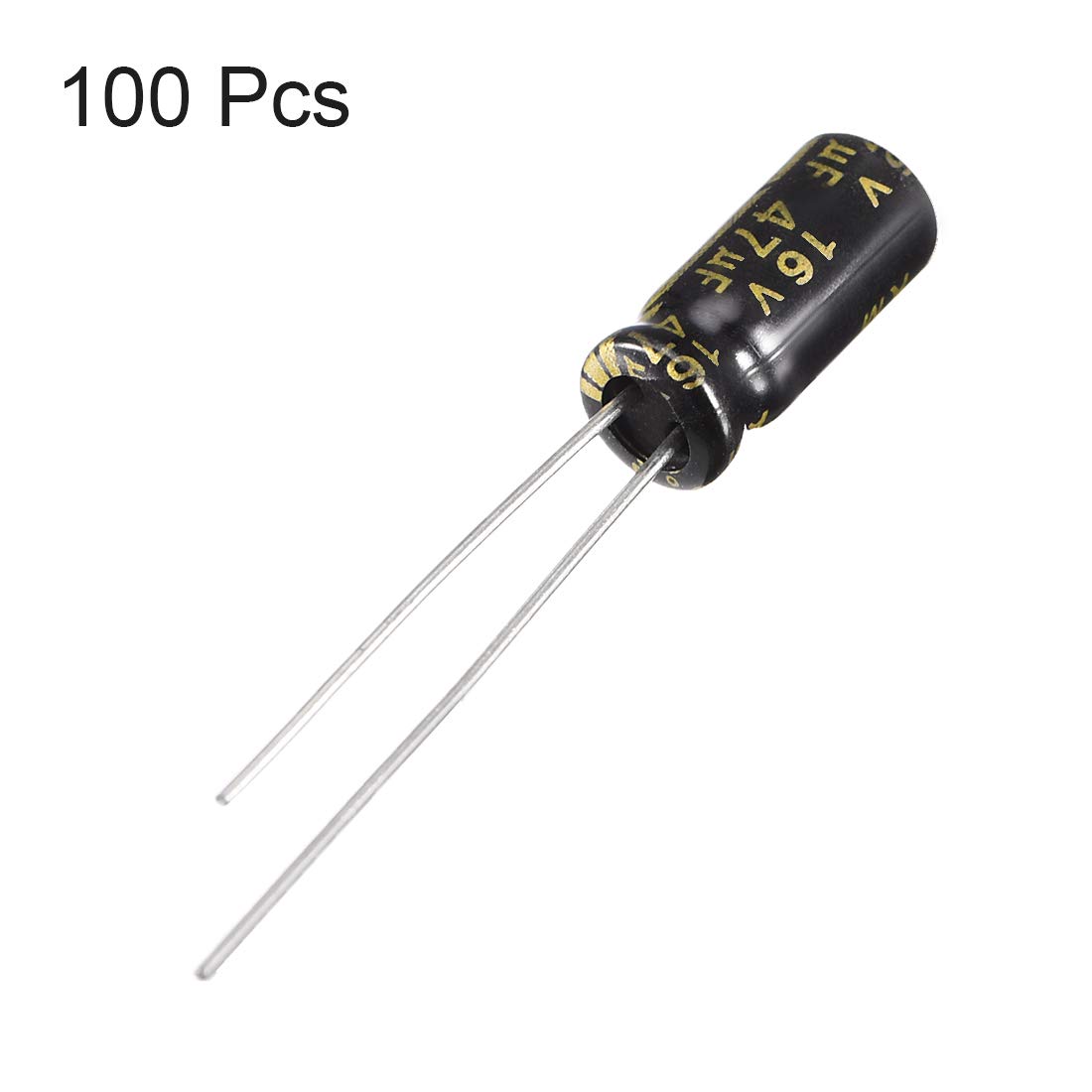 sourcing map 47uF 16V condensateur électrolytique 100 pièces 5x11mm
