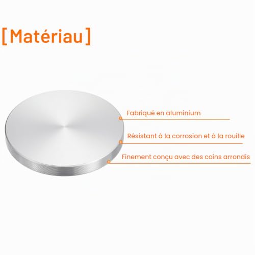 Sourcingmap Home Disque Aluminium Rond 60mm Filetage M8 Argent