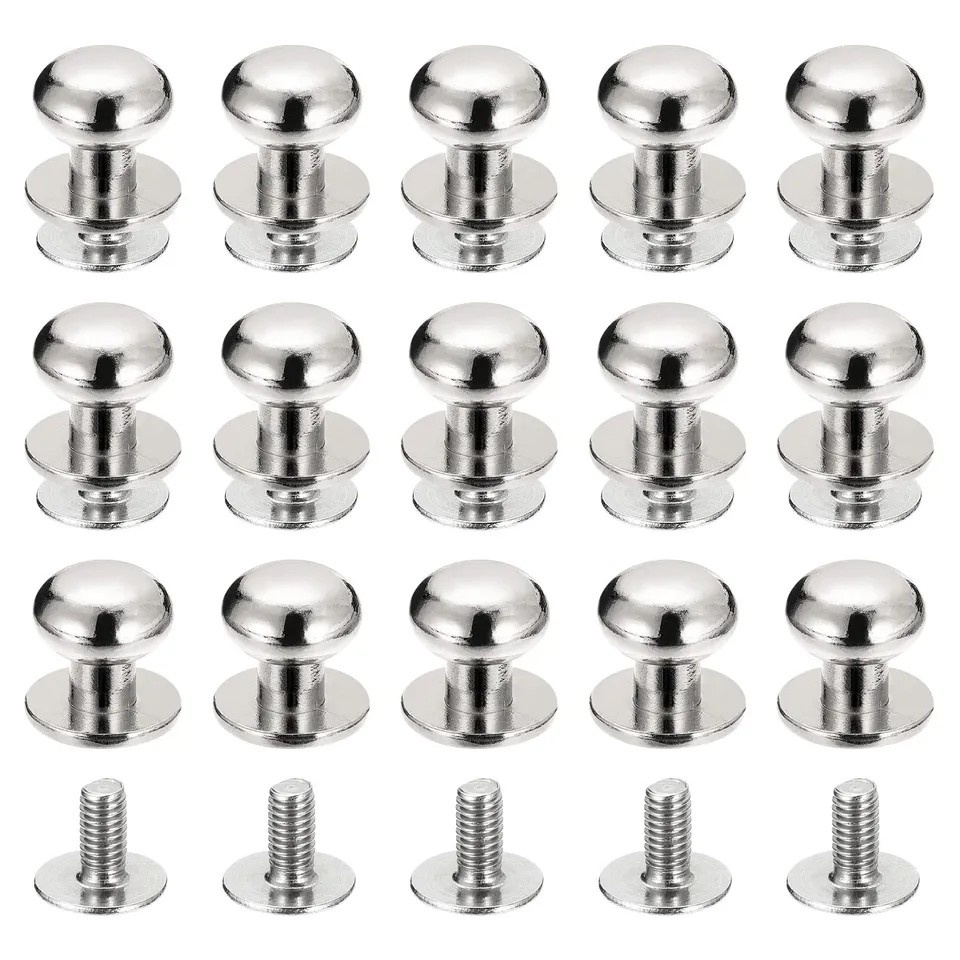 Sourcing Map Home & Garden rivet cuir 9mm argenté 15 pcs à vis