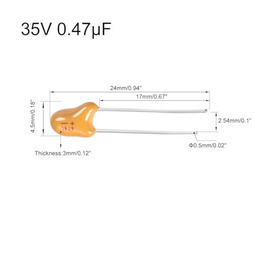 Sourcingmap condensateur tantale 0,47µF 35V lot de 10