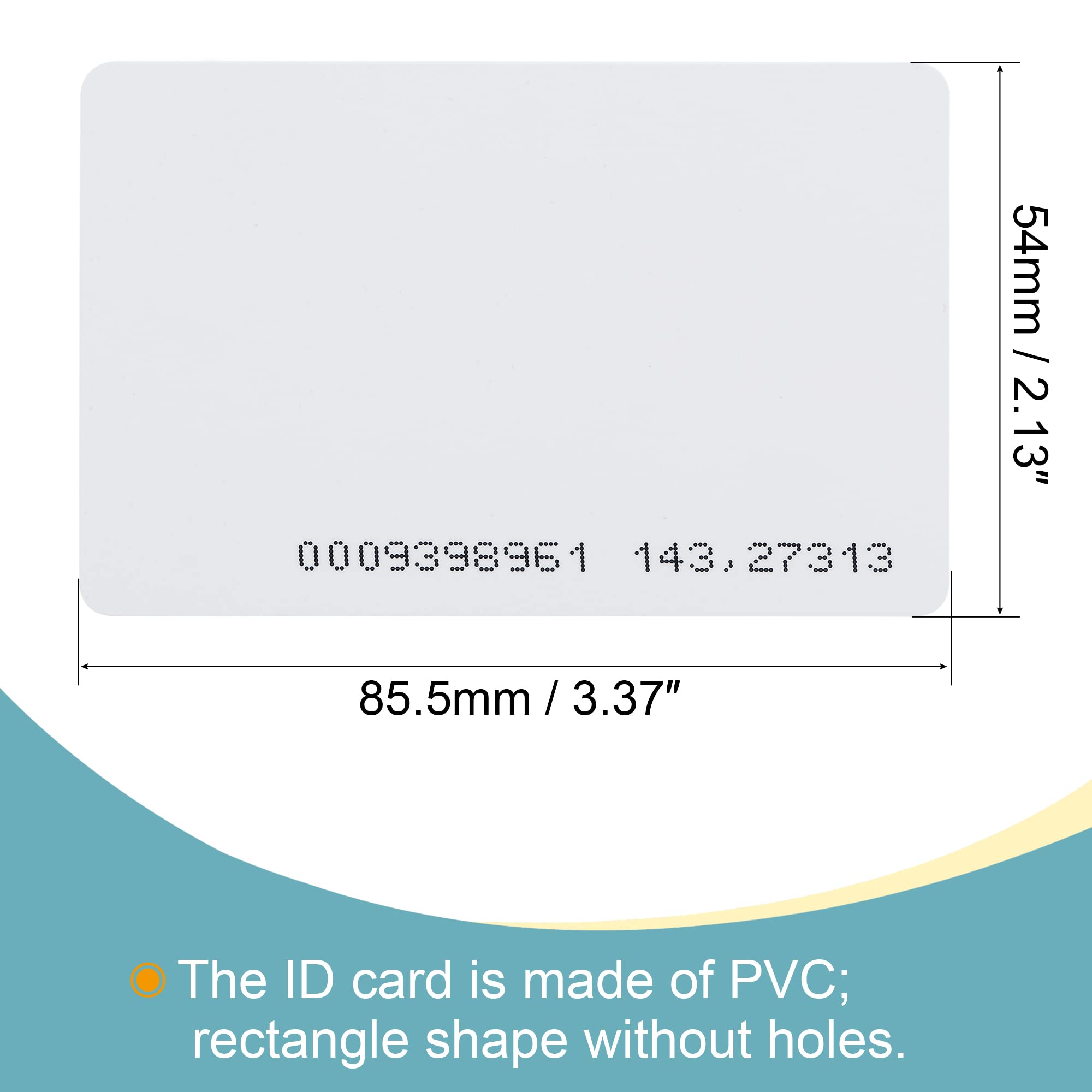 sourcing map Electronics carte RFID 125KHz blanche lot 50 PVC
