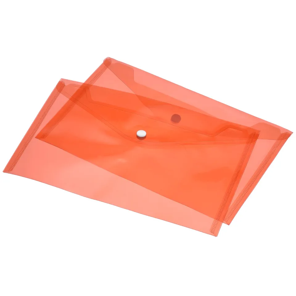 sourcing map Office pochette plastique A5 rouge bouton lot de 12