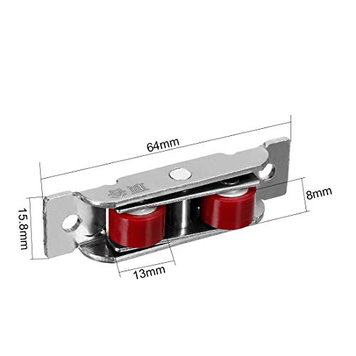 Sourcing Map Roulette Porte Coulissante 15,8mm Lot de 4