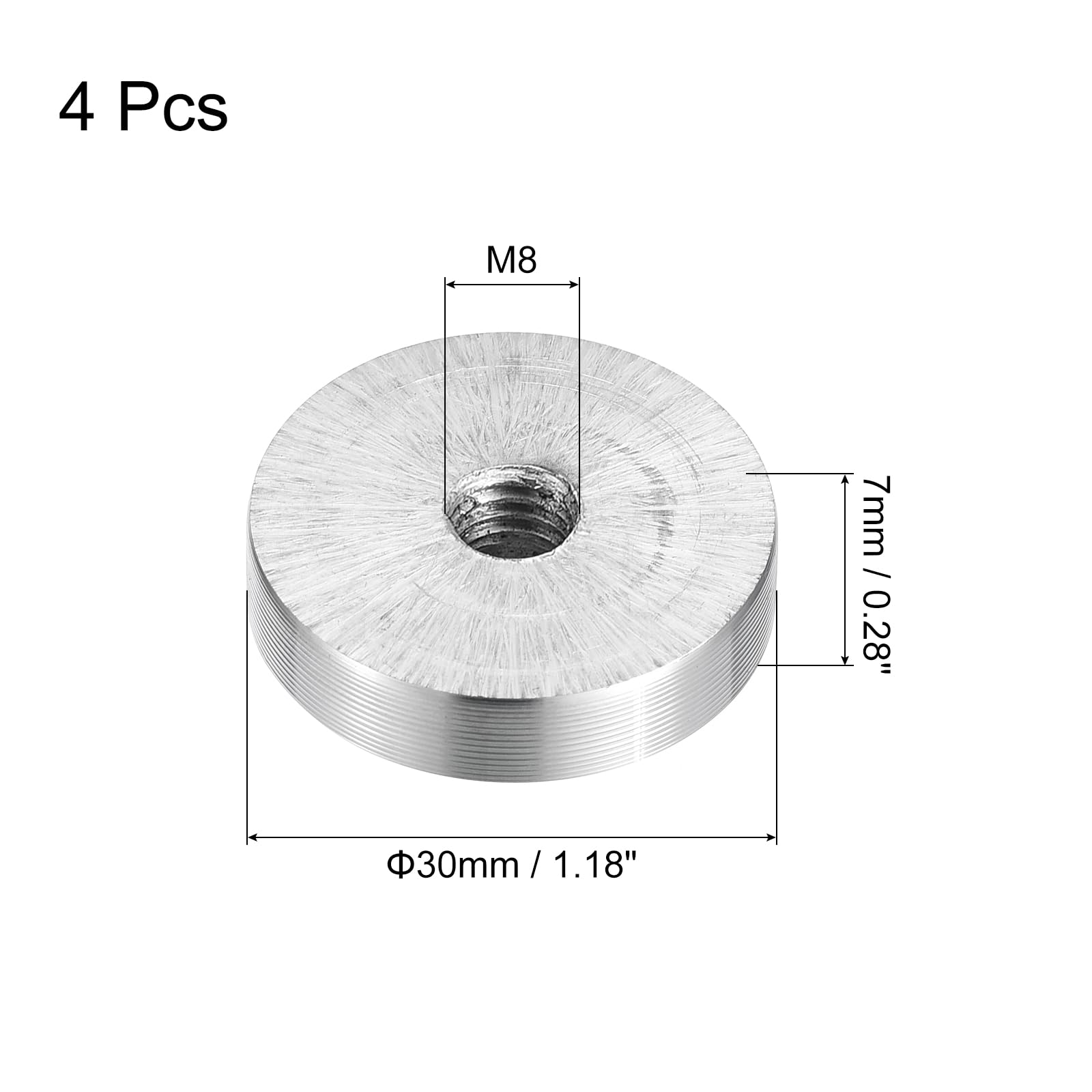Sourcingmap Home & Garden Disque alu argent M8 30 mm x4