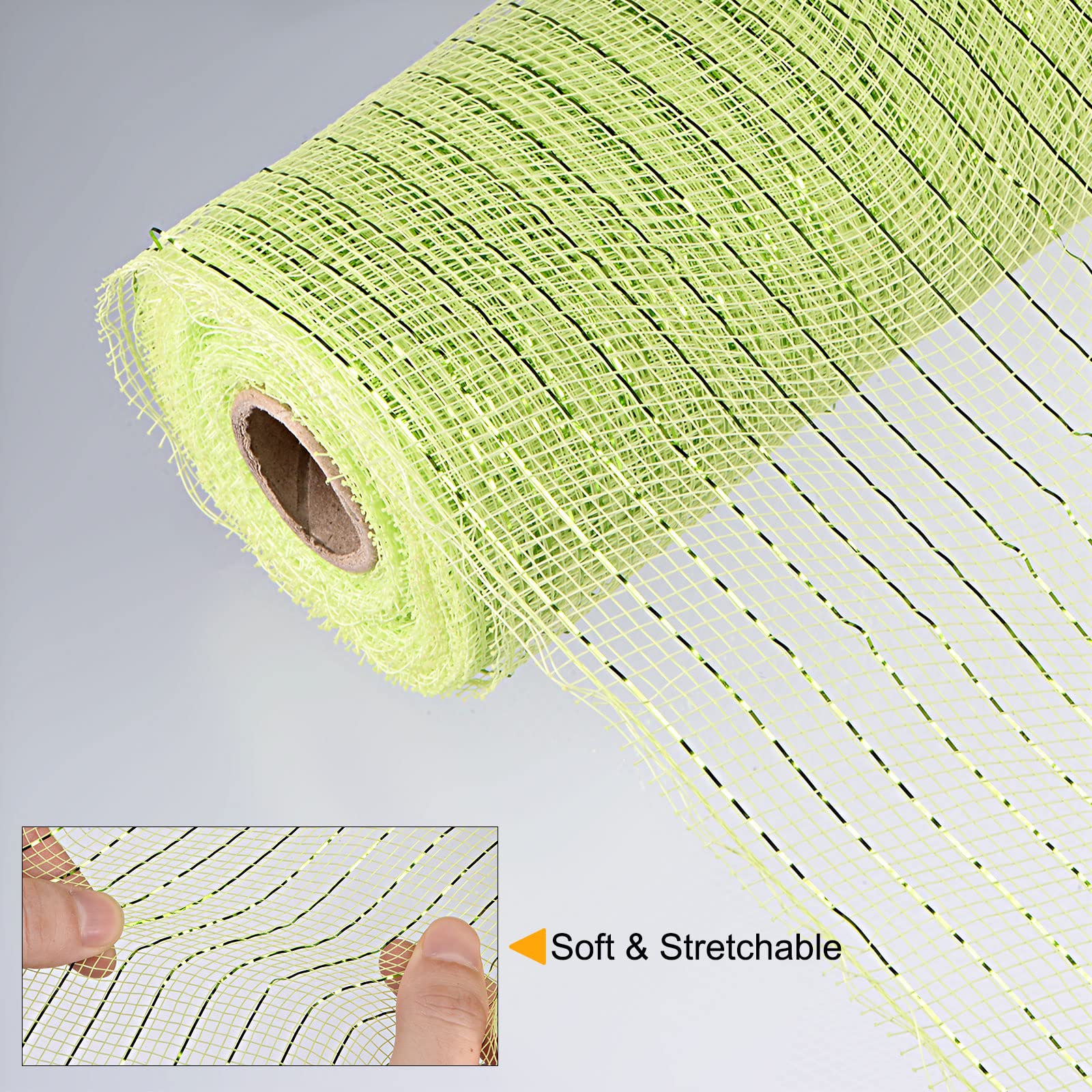 Sourcing Map Toile Jute Ruban Déco Vert 26cm x 9m