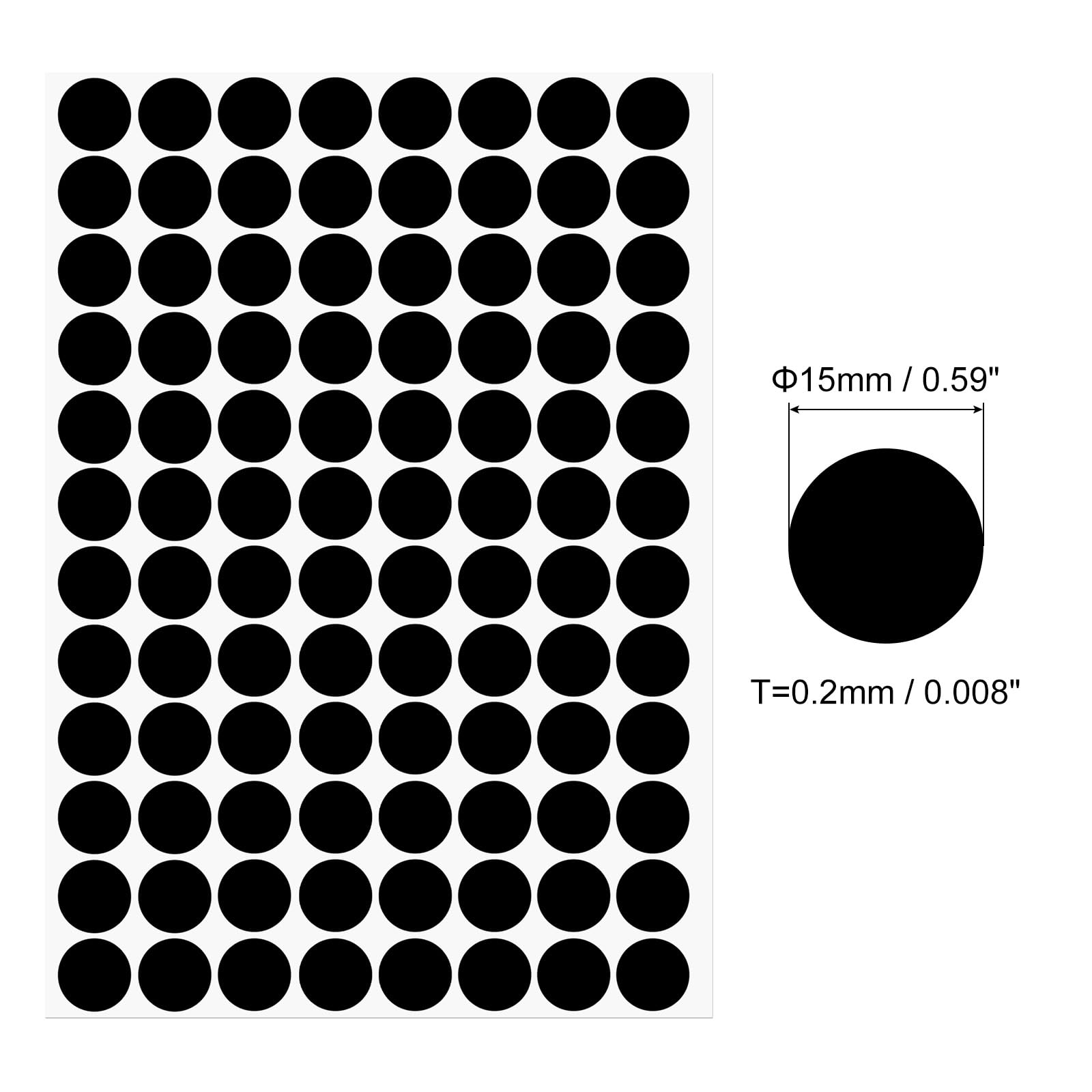 Sourcing Map Home & Garden cache vis noir 15mm 96pcs PVC