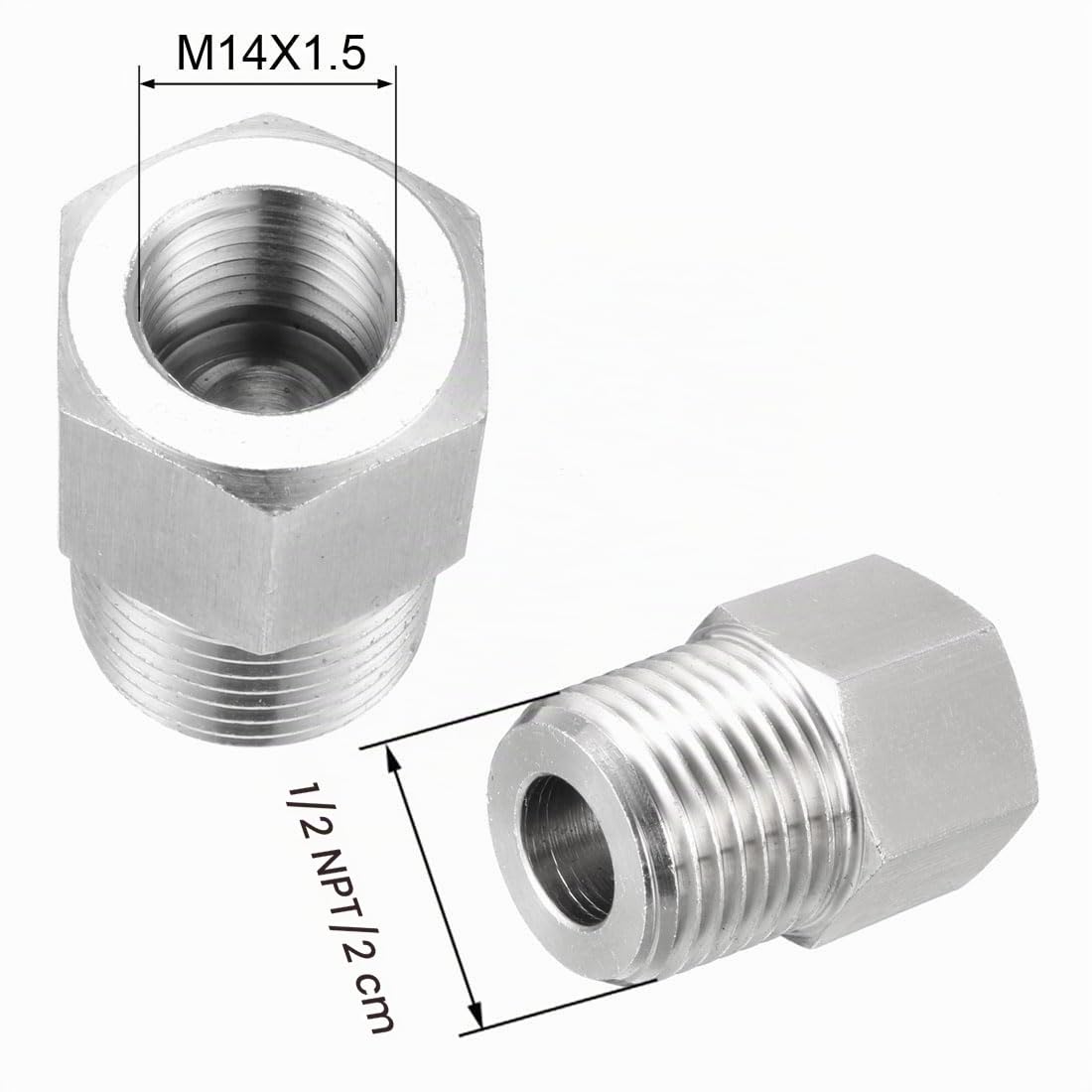 Sourcingmap adaptateur inox 1/2 NPT mâle M14x1,5 raccord