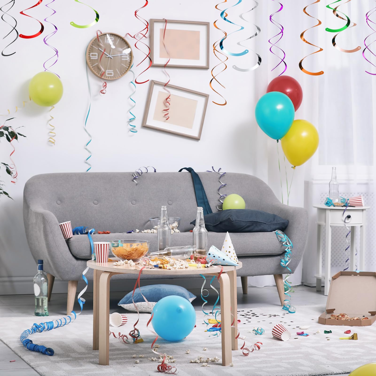 Sourcing Map Décoration Spirale Fête Noir 30 Pcs