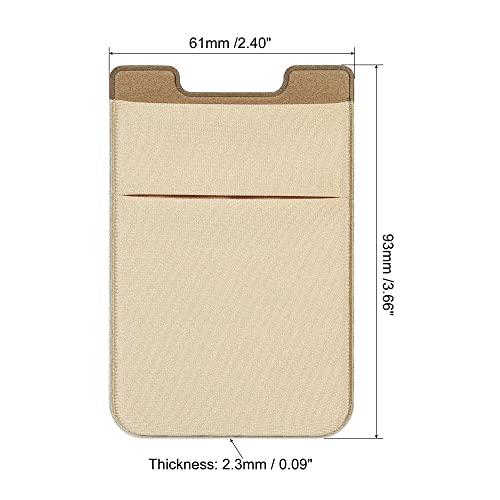sourcing map Pochette carte téléphone spandex or rose lot 2 double