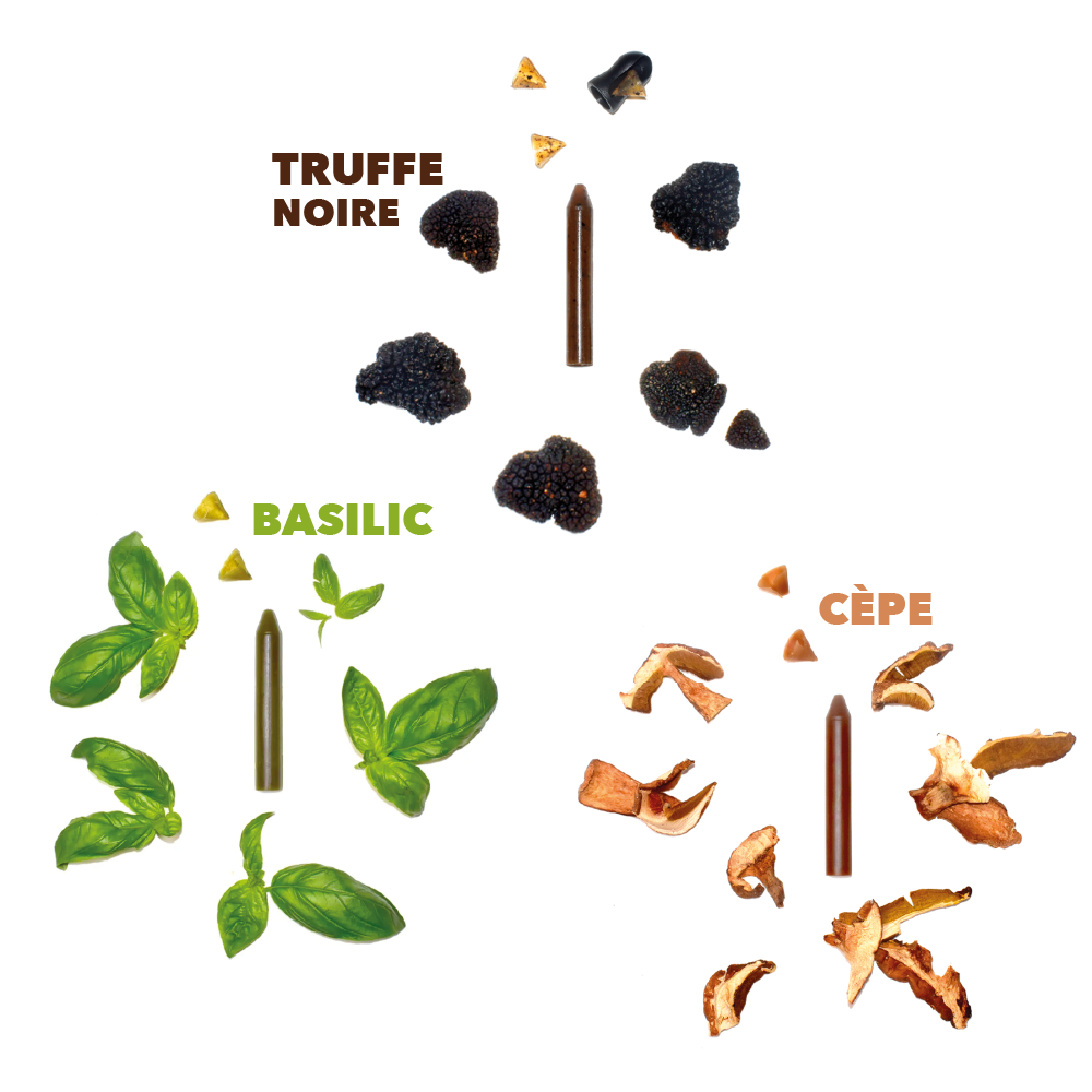 OCNI Coffrets 3 crayons Festin Festif Basilic Truffe Cèpe