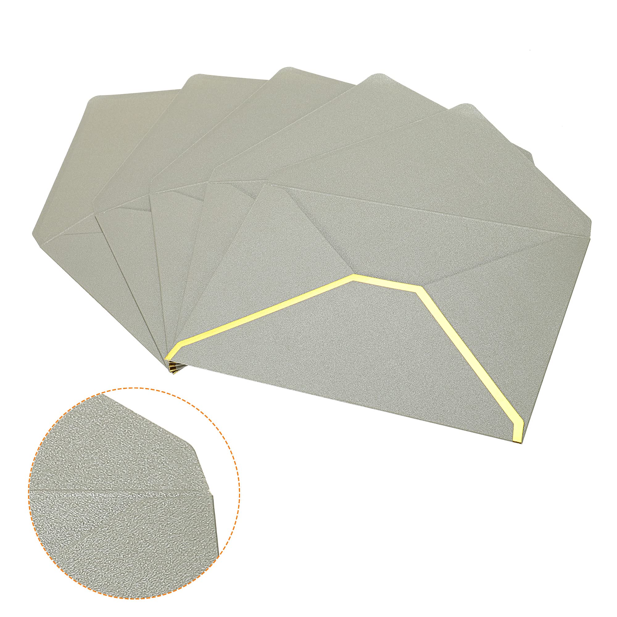 sourcing map enveloppe B6 13x18cm lot 20 argent bord doré rabat V