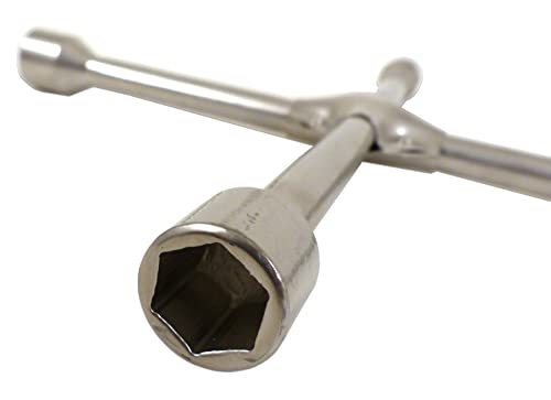 Precision Steel Type Pro clé en croix 17-19-21 mm argenté