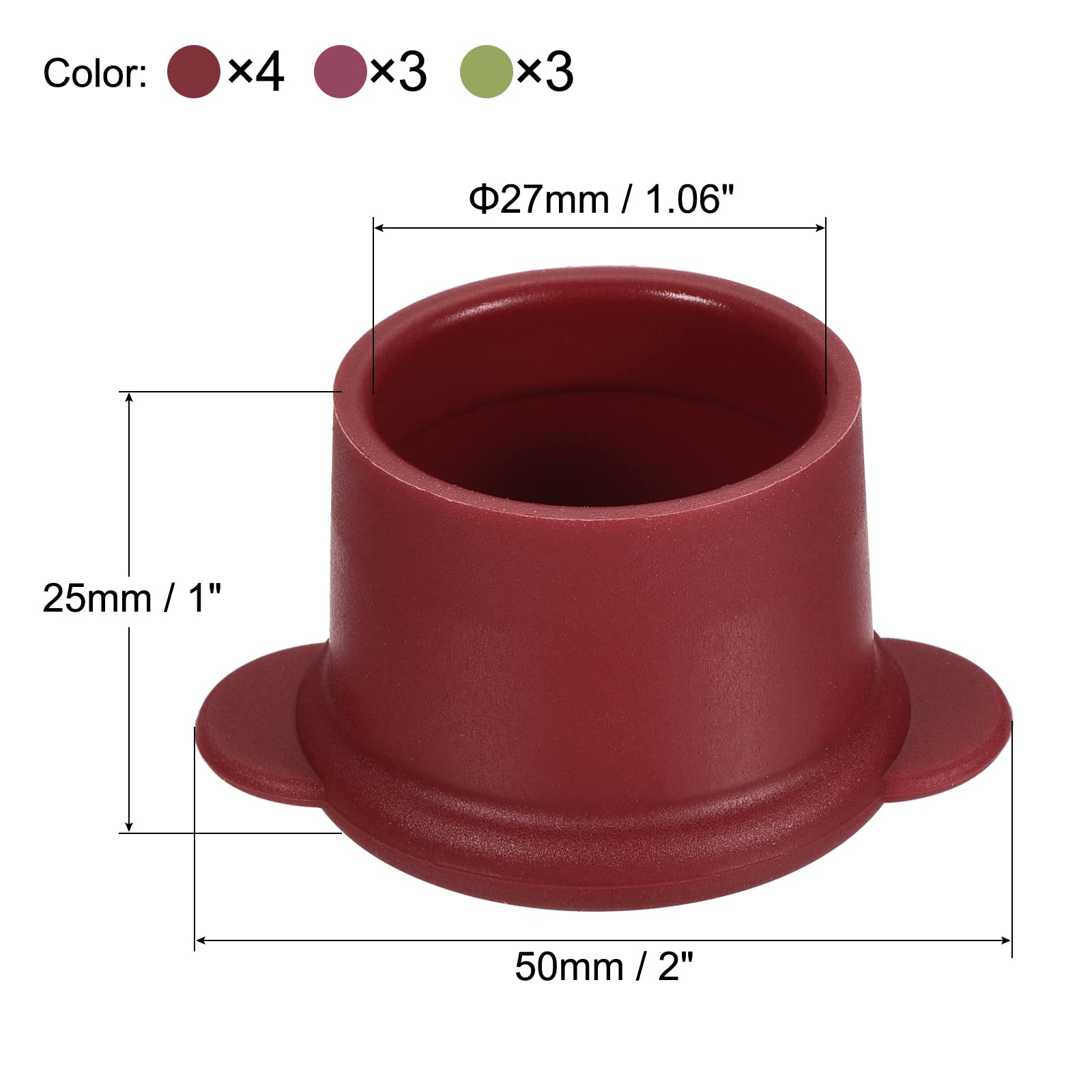 Sourcing map bouchon bouteille silicone 27mm lot 10 multicolore