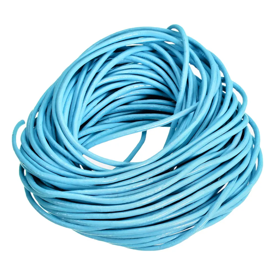Sourcingmap Cordon Cuir Rond 2mm Bleu Ciel 10 Mètres
